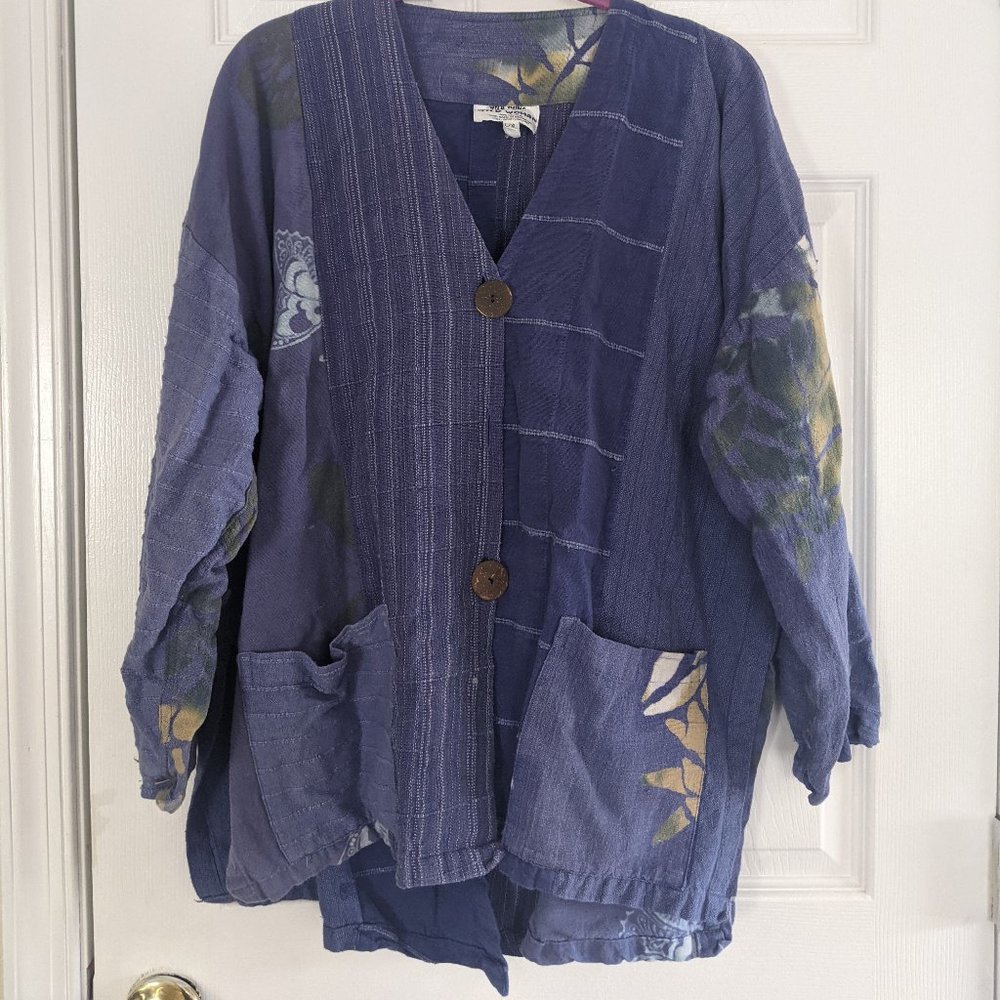 Vintage Bohemian Batik Artist Smock Cover Up